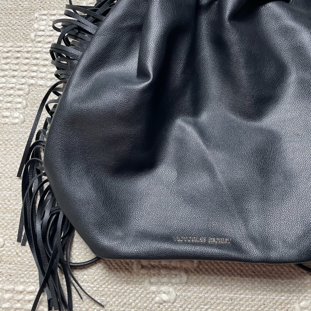 Victoria’s Secret Black Pleather Fringe Backpack - Picture 2 of 9